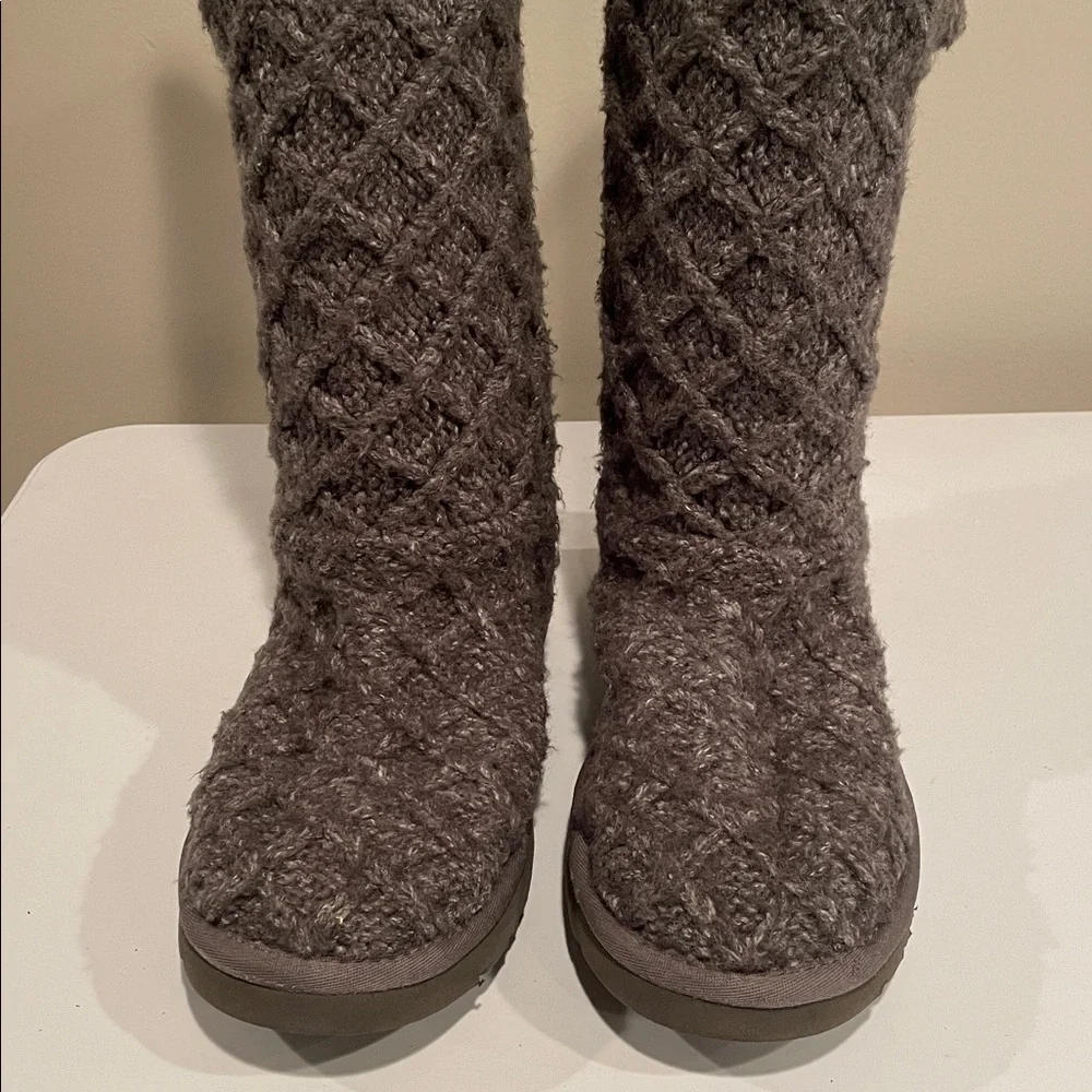UGG Charcoal Cable Knit Boots
